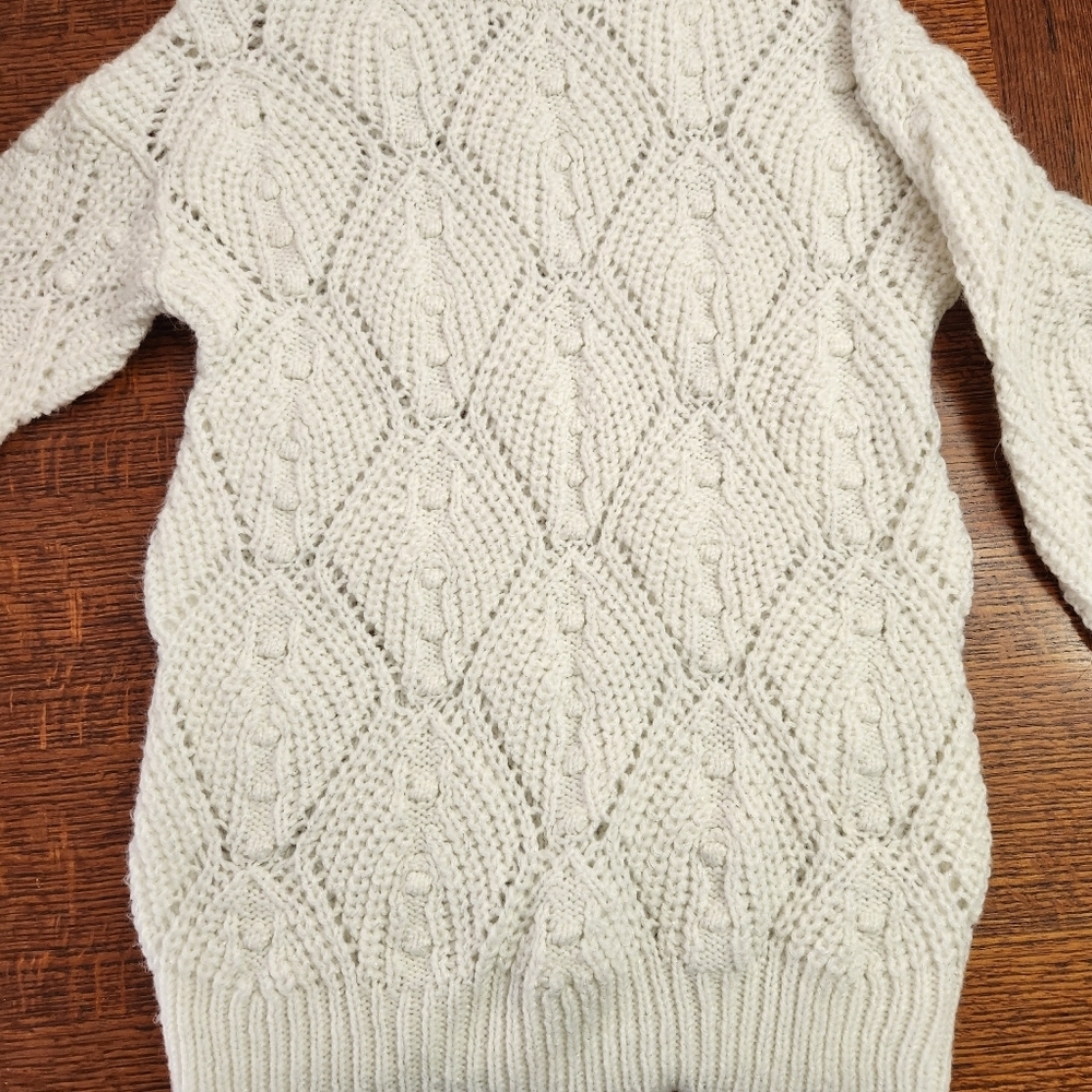 A New Day white Turtle Neck open knit sweater size small - Picture 5 of 16